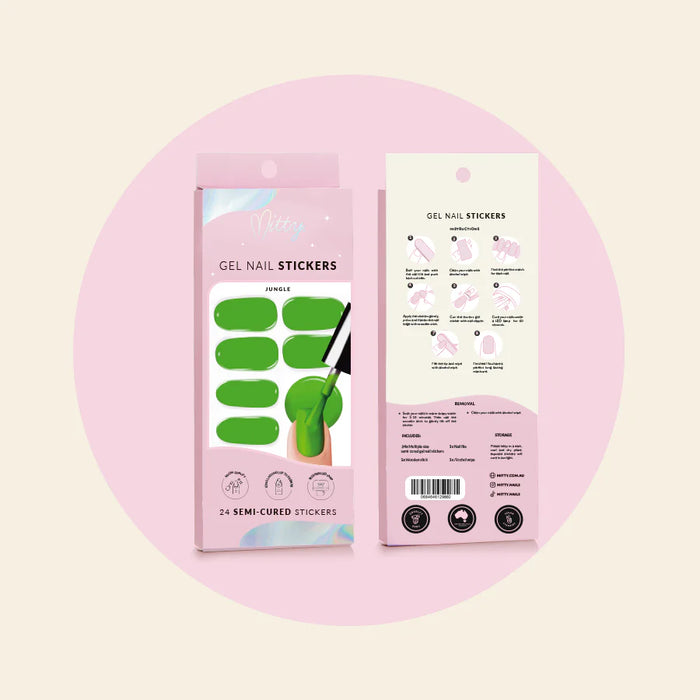 Mitty Semi-Cured Gel Nail Stickers - Jungle