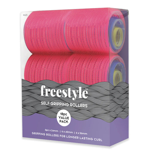 Freestyle Home Salon - Self Grip Velcro Rollers 18pc