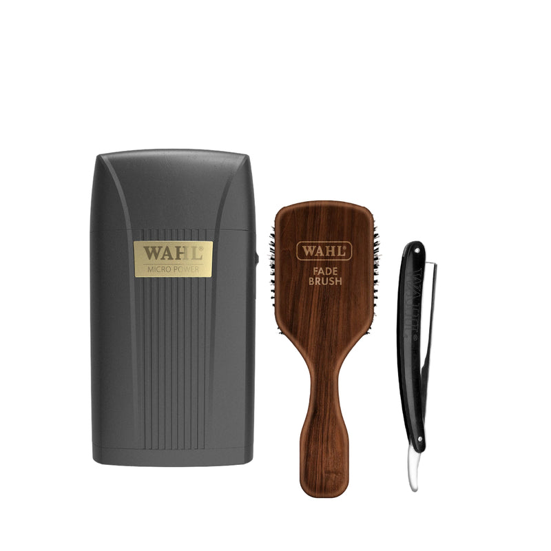 Wahl Micro Power Shaver + Razor + Fade Brush Combo