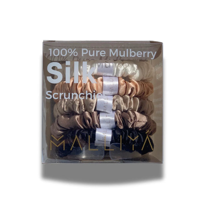 Malliyá Skinny Silk Hair Ties - 5 Pack