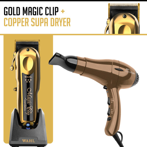 Wahl Cordless Gold Magic Clip + Copper Supa Dryer - March Promo!