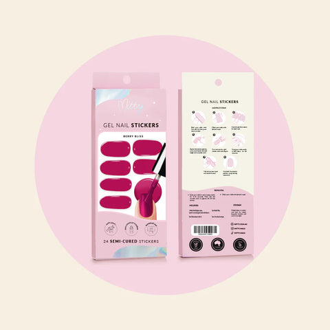 Mitty Semi-Cured Gel Nail Stickers - Berry Bliss