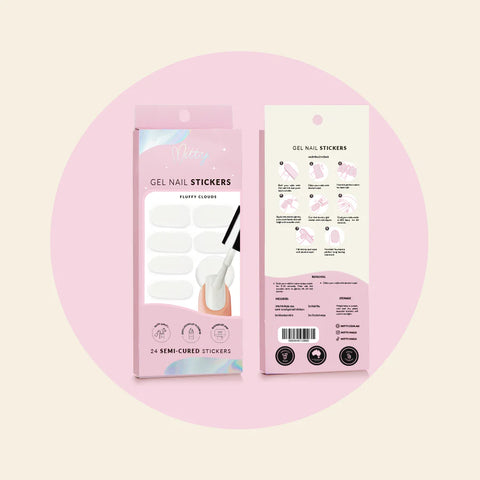 Mitty Semi-Cured Gel Nail Stickers - Fluffy Clouds