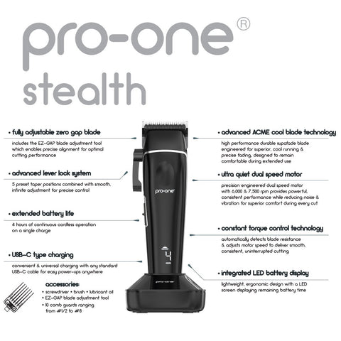 Pro-One Stealth Cordless Clipper