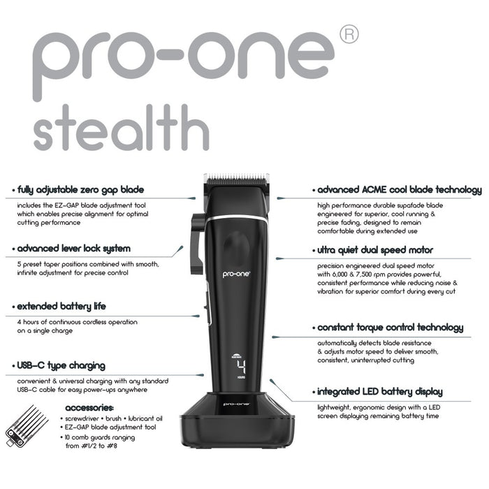 Pro-One Stealth Cordless Clipper