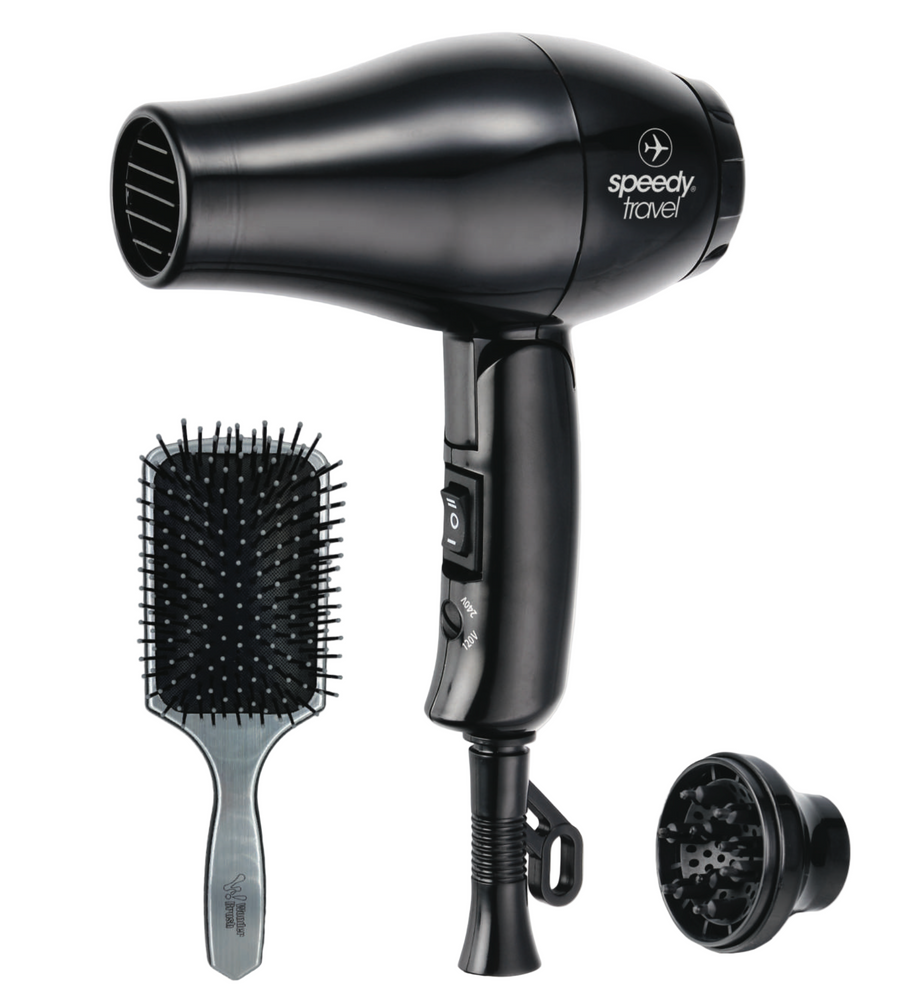Speedy Travel Dryer with Bonus Silver Wonder Paddle Brush