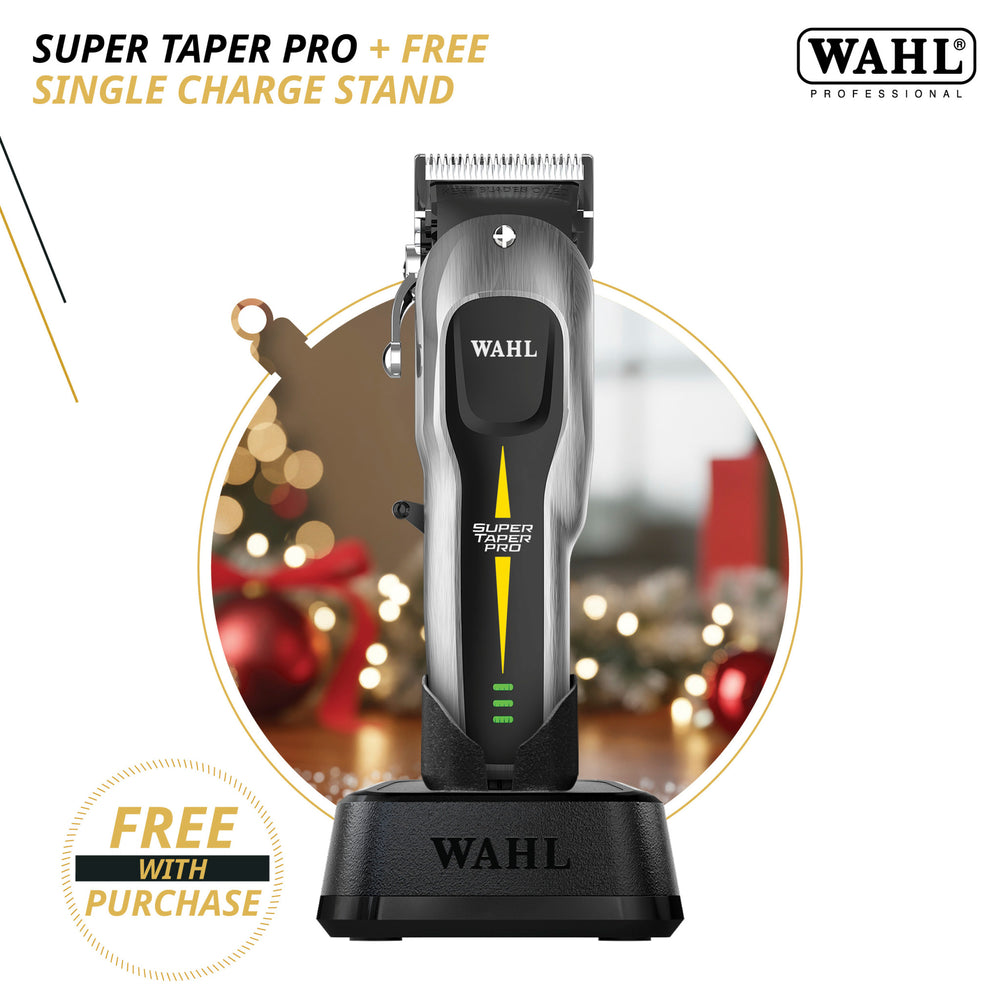 Wahl Super Taper Pro Cordless Clipper + Free Single Charge Stand - December Promo!