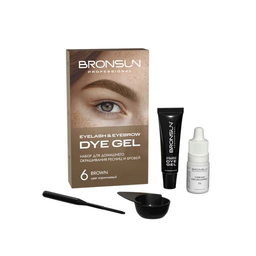 Bronsun Eyelash & Eyebrow Dye Gel Home Kit Brown #6