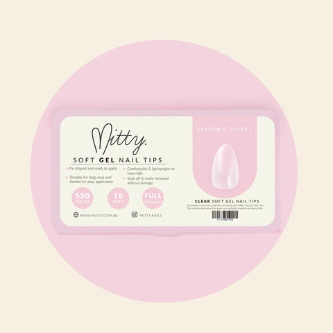 Mitty Almond Full Cover Nail Tips Long - Discontinued Packaging!