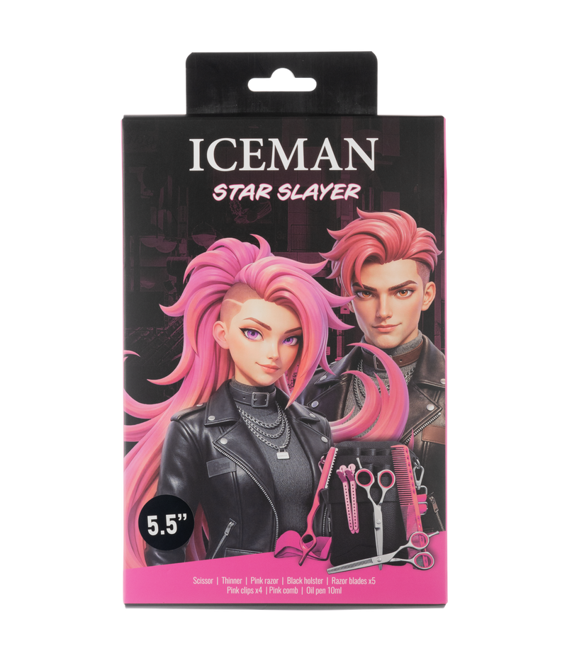 Iceman Star Slayer 5.5” Hairdressing Scissors Set Pink
