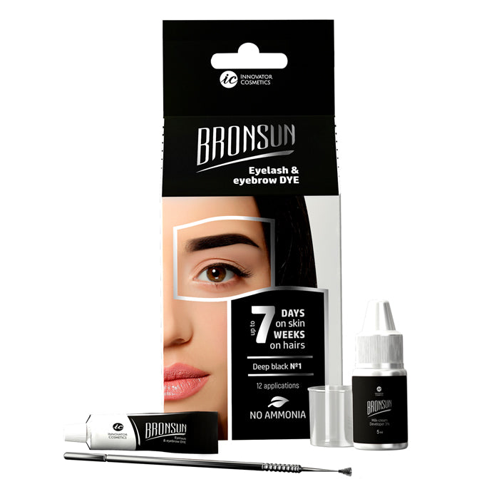 Bronsun Eyelash And Eyebrow Dye Trial Kit Deep Black #1