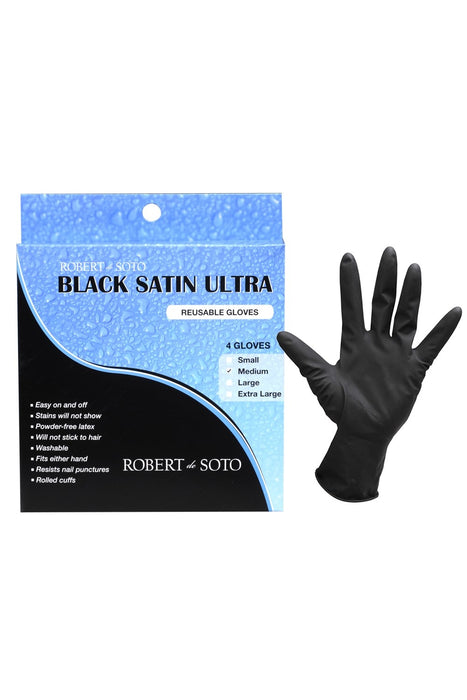Robert De Soto Black Satin Ultra Reusable Gloves