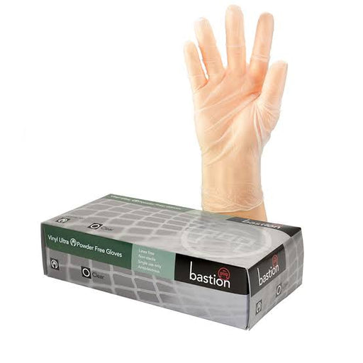 Bastion Vinyl Clear Powder Free Gloves