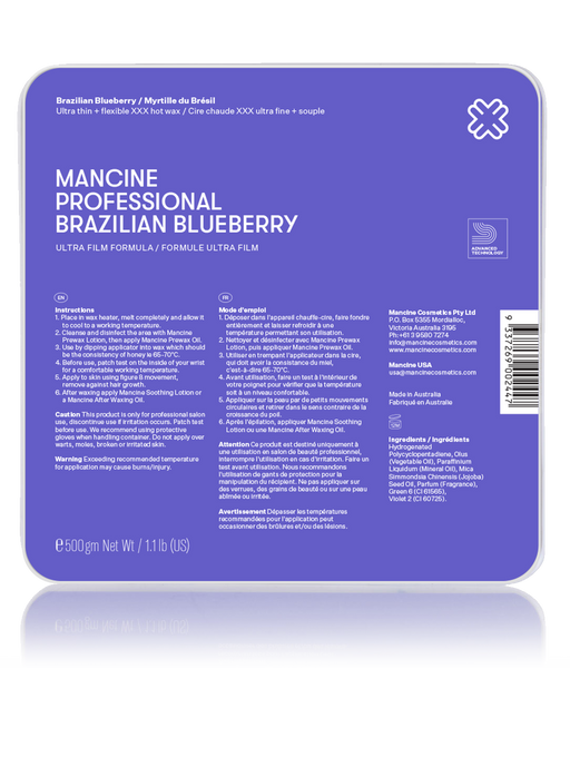 Mancine Brazilian Blueberry Hot Wax 500g