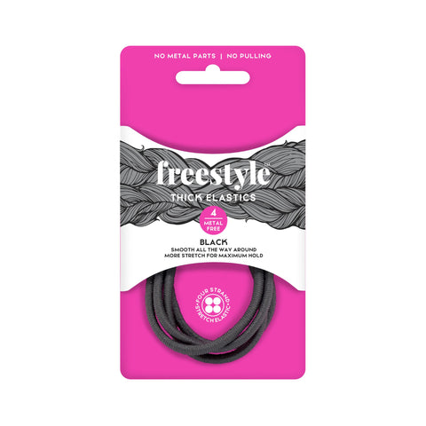 Freestyle Thick Elastics Metal Free 4pk