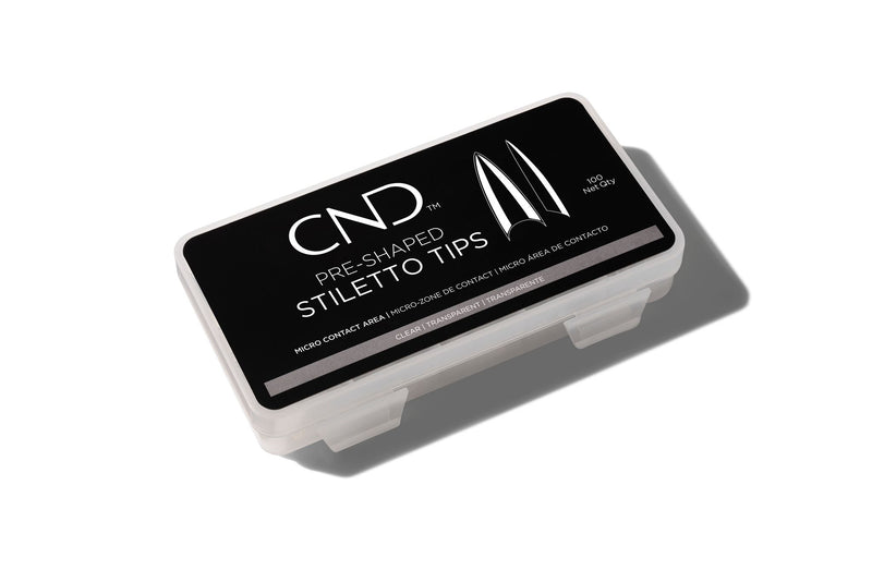 CND Pre-Shaped Stiletto Tips - Clear