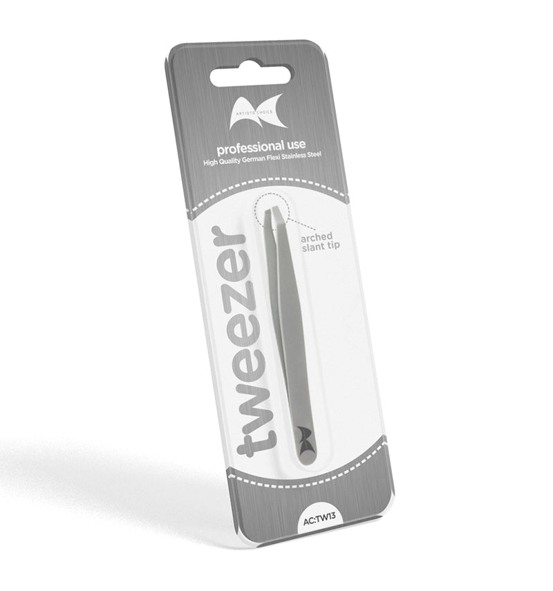 Artists Choice Arched Slant Tip Tweezer Stainless Steel