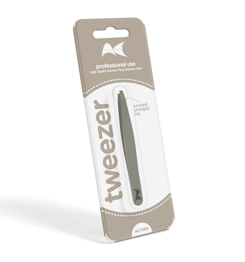 Artists Choice Arched Straight Tip Tweezer - Grey